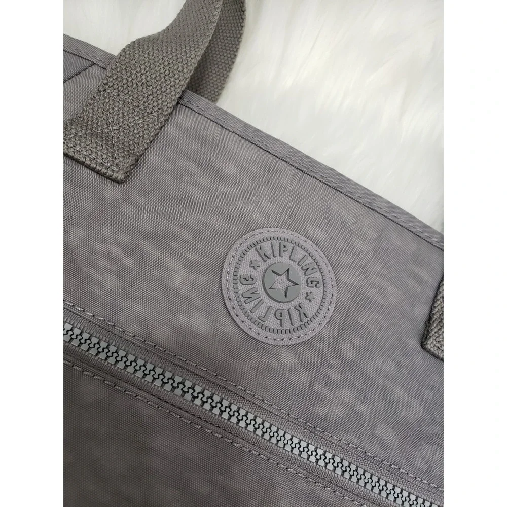 Kipling Lizabeth Laptop Tote Bag Polyamide TM5504 COOL GRAY LIGHT NWT $129